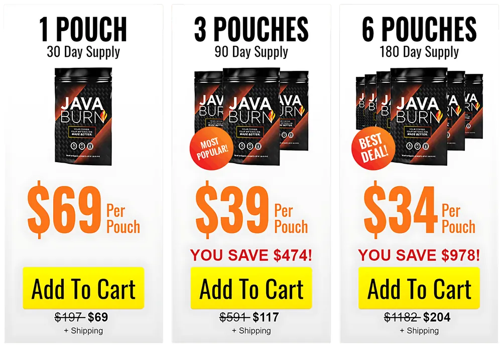 Java Burn packages 2 bottle 3 bottle and 6 bottle official price options
